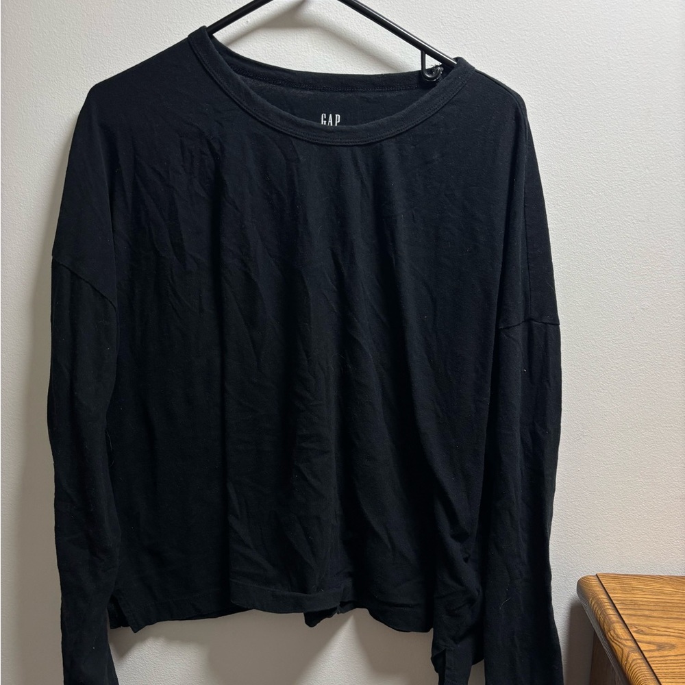 GAP Black Long Sleeve Crewneck Tee